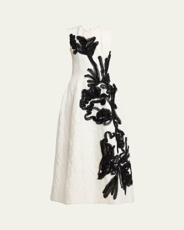 Floral Brocade Cocktail Dress